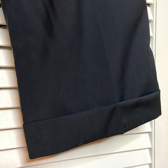 Vtg 2000s JEAN PAUL GAULTIER Femme Navy Blue 100% Wool Cuffed Tapered Pants 8 - Picture 3 of 9